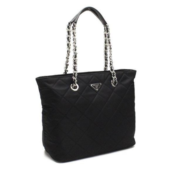 Prada Quilted Tessuto Nylon Chain Black Tote NEW - Picture 1 of 8